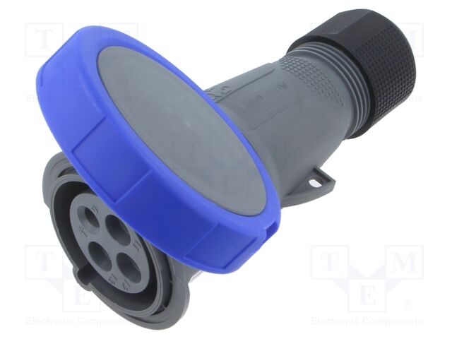 Connector: AC supply 3-phase; plug; female; straight; for cable