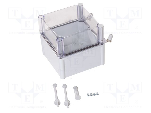 Enclosure: multipurpose; X: 188mm; Y: 188mm; Z: 180mm; with hinges