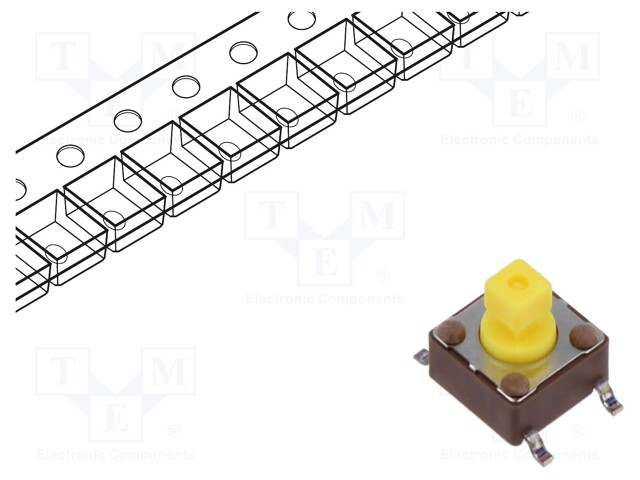 Microswitch TACT; Pos: 2; 0.05A/12VDC; SMD; none; 5.2N; OFF-(ON)