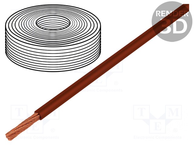 Wire; LifY; stranded; Cu; 1x4mm2; PVC; brown; 450/750V; -15÷80°C