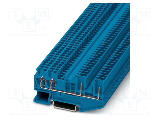 Splice terminal: rail; PA; terminals: 4; W: 5.2mm; H: 81mm; Body: blue