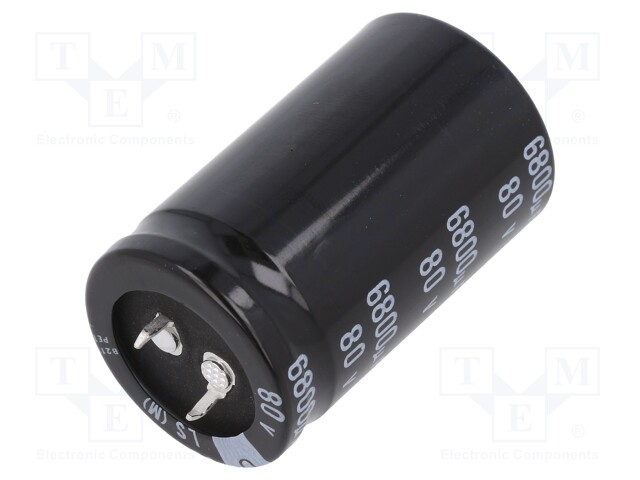 Capacitor: electrolytic; low impedance; SNAP-IN; 6800uF; 80VDC