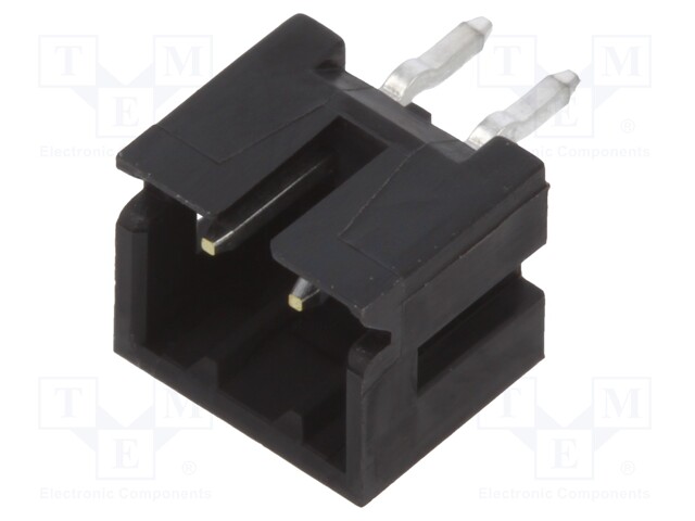 Socket; wire-wire/PCB; male; DF3; 2mm; PIN: 2; THT; on PCBs; tinned