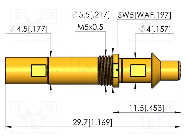 Test needle; screw-in