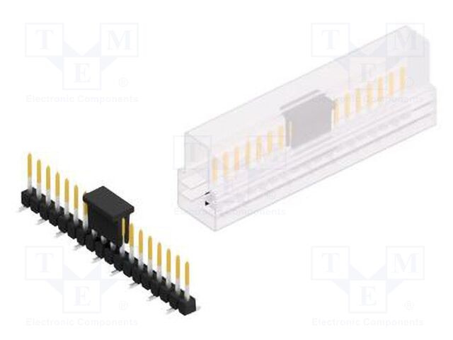 Connector: pin strips; pin header; male; PIN: 18; 2.54mm; SMT; 1x18
