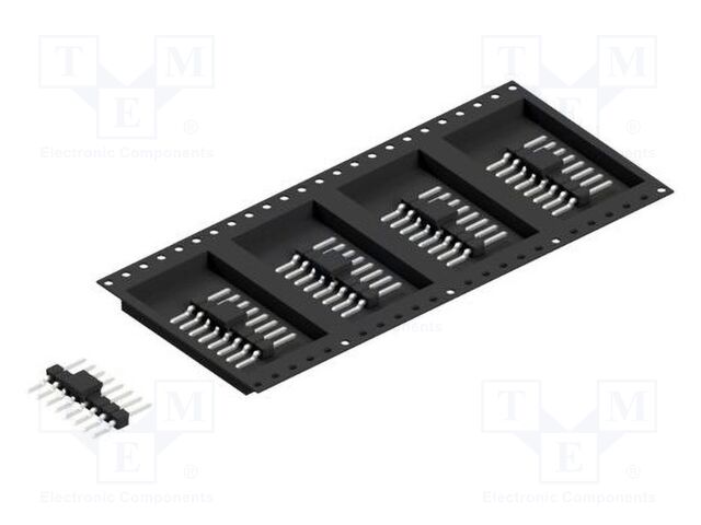 Connector: pin strips; pin header; male; PIN: 8; 2.54mm; SMT; 1x8