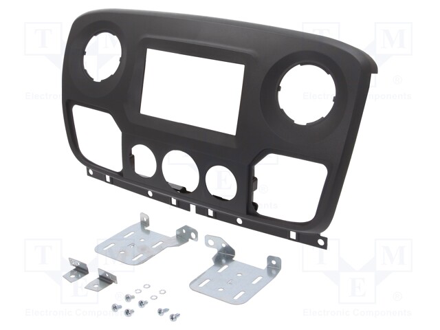 Radio mounting frame; Nissan,Opel,Renault; 2 DIN; matt black