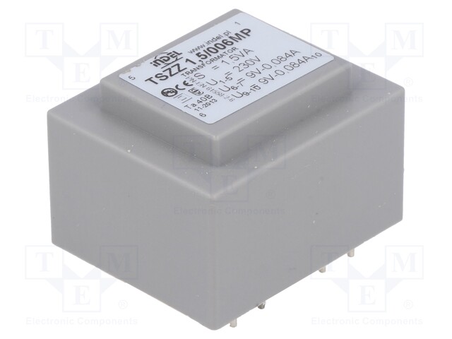 Transformer: encapsulated; 1.5VA; 230VAC; 9V; 9V; 0.067A; 0.067A