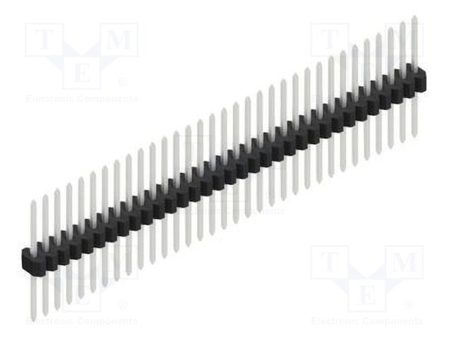 Connector: pin strips; pin header; male; PIN: 33; 1.27mm; THT; 1x33