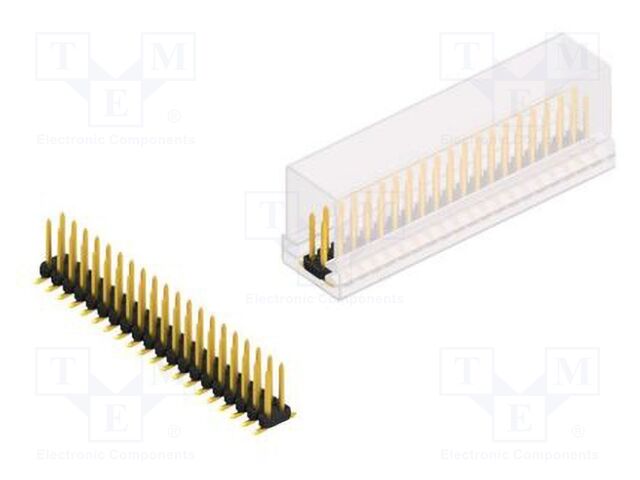 Connector: pin strips; pin header; male; PIN: 40; 2mm; SMT; 2x20