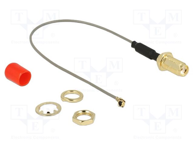 Cable; 100mm; IPEX MHF 1,SMA female; grey; with protection cap