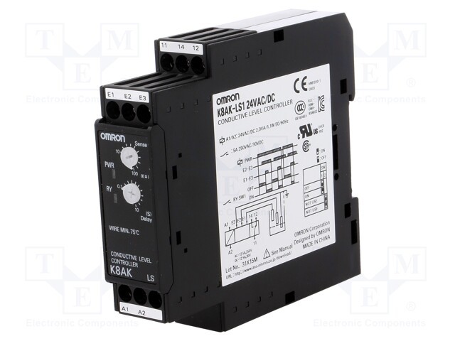 Module: level monitoring relay; conductive fluid level; 24VAC