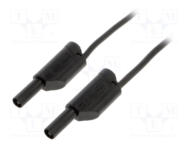 Test lead; 32A; 4mm banana plug-4mm banana plug; Len: 1.5m; black