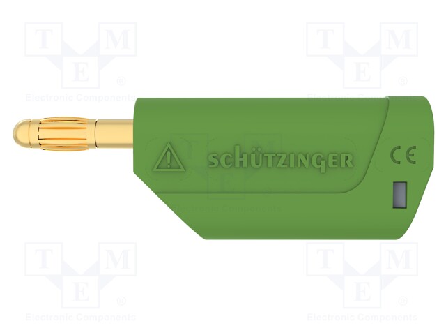Plug; 4mm banana; 32A; 30VAC; 60VDC; green; Max.wire diam: 4mm