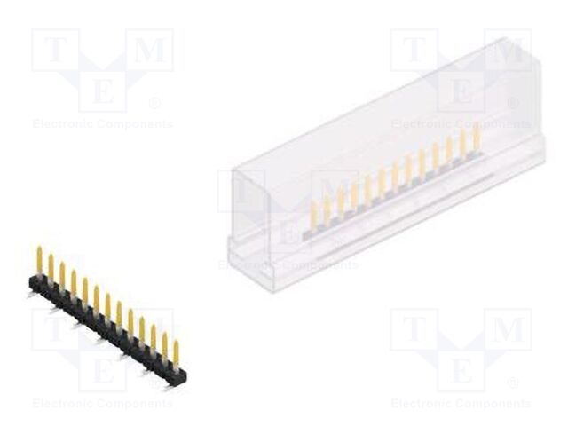 Connector: pin strips; pin header; male; PIN: 13; 2mm; SMT; 1x13