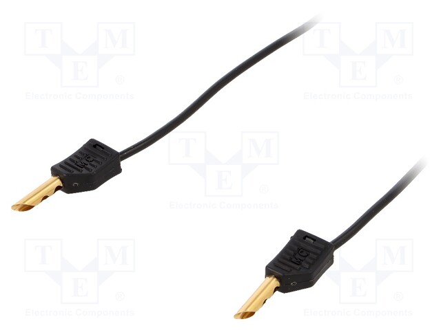 Test lead; PVC; 2m; black; 19A; 60V; Cond.cross sec: 1mm2