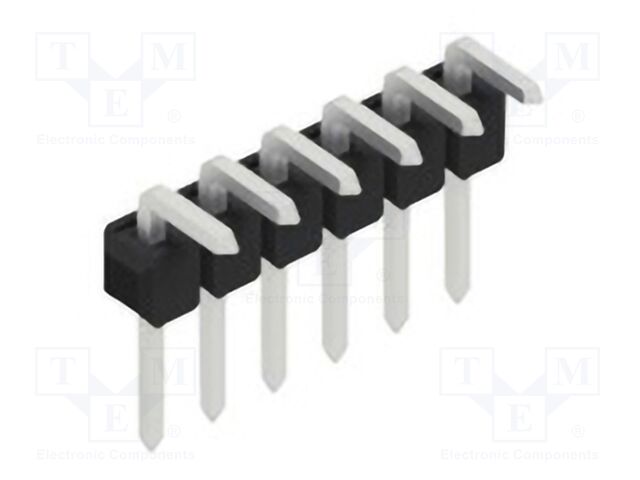 Connector: pin strips; pin header; male; PIN: 6; 2.54mm; THT; 1x6