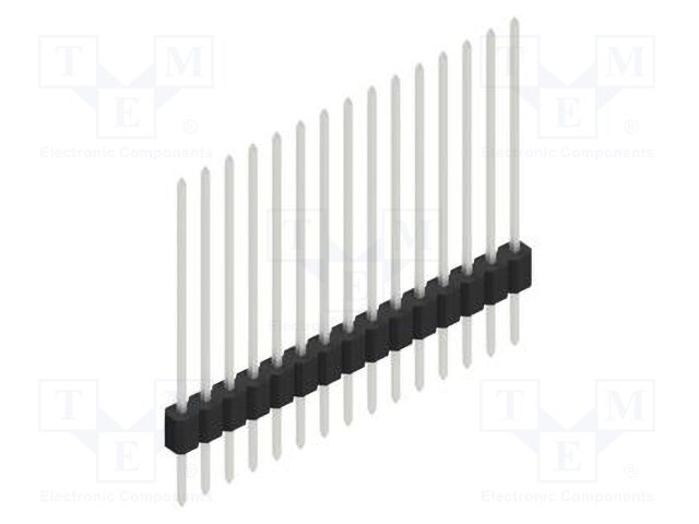 Connector: pin strips; pin header; male; PIN: 15; 1.27mm; THT; 1x15