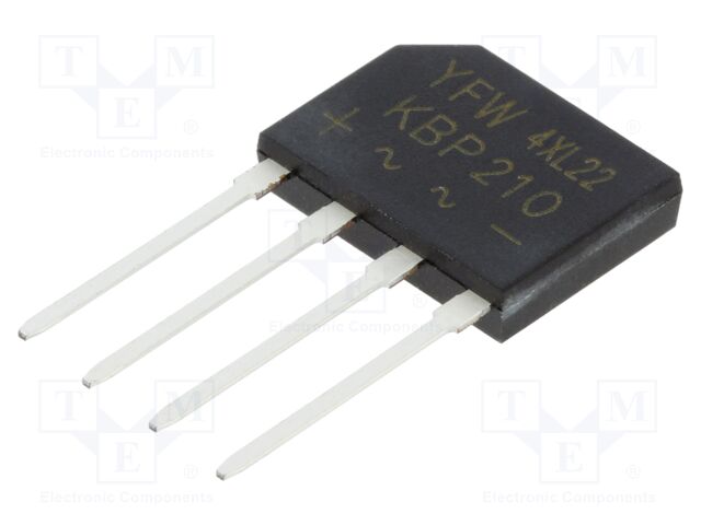 Bridge rectifier: single-phase; Urmax: 1kV; If: 2A; Ifsm: 60A; flat