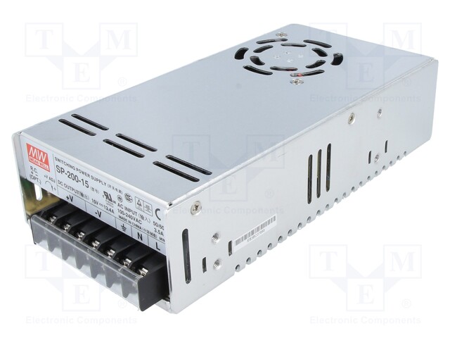 Power supply: switched-mode; modular; 201W; 15VDC; 199x99x50mm