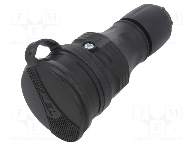 Connector: AC supply; female; socket; 2P+PE; 250VAC; 16A; for cable