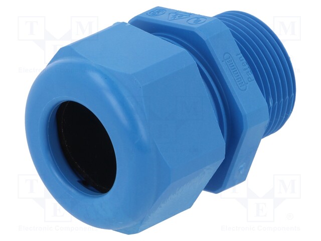 Cable gland; with long thread; M25; IP68; Mat: polyamide; blue