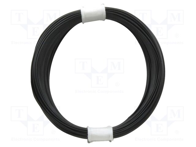 Wire; stranded; Cu; 1x0,04mm2; PVC; black; 60V; -5÷85°C; 10m