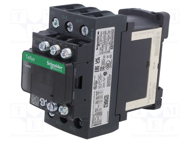 Contactor: 3-pole; NO x3; Auxiliary contacts: NC,NO; 24VDC; 25A
