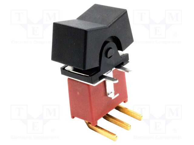 ROCKER; SP3T; Pos: 3; ON-OFF-ON; 0.02A/20VAC; 0.02A/20VDC; black