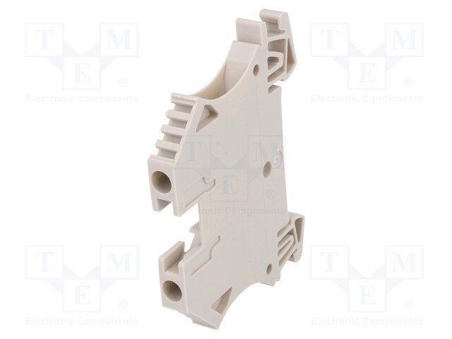 Splice terminal: rail; 4mm2; ways: 1; terminals: 2; beige; wemid