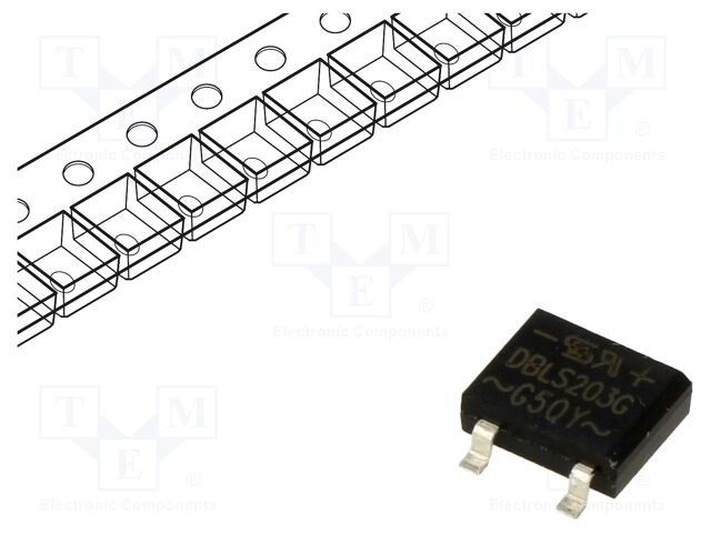 Bridge rectifier: single-phase; Urmax: 200V; If: 2A; Ifsm: 50A; DBLS