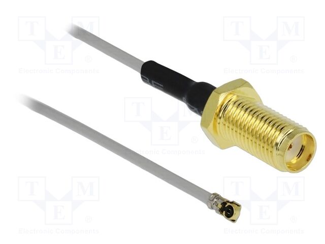 Cable; 500mm; IPEX MHF 4,SMA female; grey; Øcable: 0.81mm; 50Ω