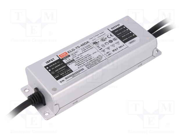 Power supply: switched-mode; Communication: DALI; LED; 76.8W; 1.6A