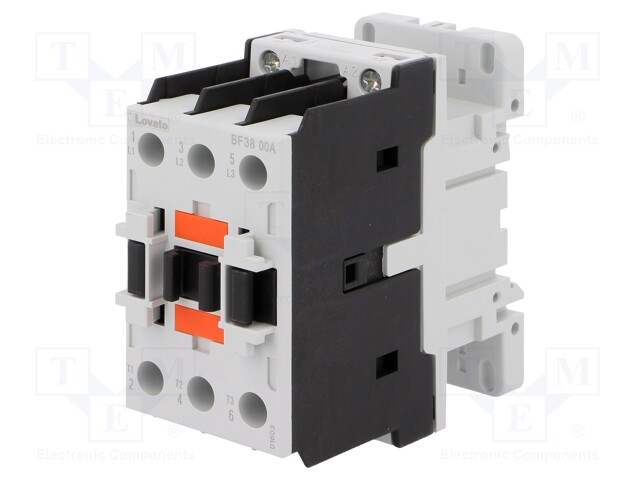 Contactor: 3-pole; NO x3; 24VAC; 38A; DIN; BF; screw terminals; 690V