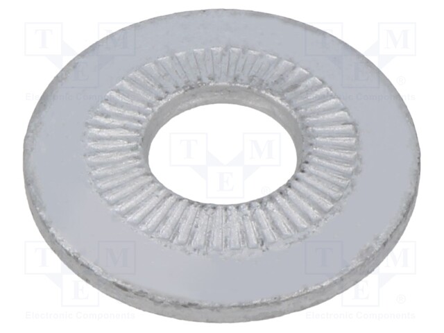 Washer; internally serrated; M8; D=22mm; h=2.7mm; spring steel