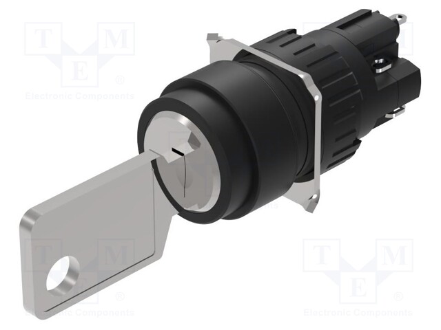 Switch: rotary with key; 16mm; Stabl.pos: 2; NC + NO; Pos: 2; 51