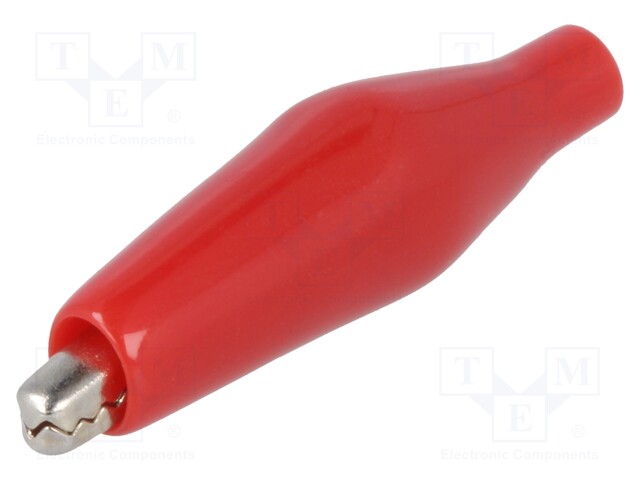 Crocodile clip; 10A; red; 37mm