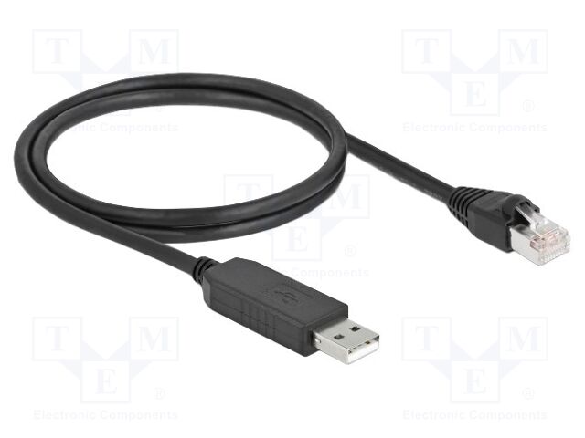 Cable; RJ45 plug,USB A socket; 1m; black; 921.6kbps
