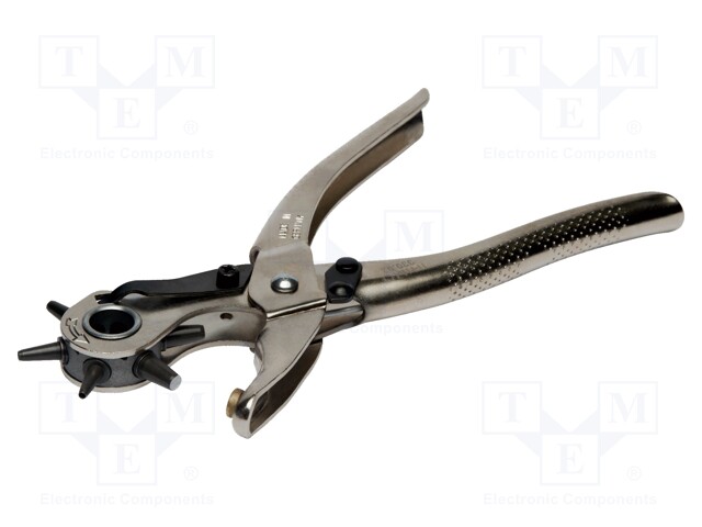 Pliers; for making holes in leather, fabrics and plastics