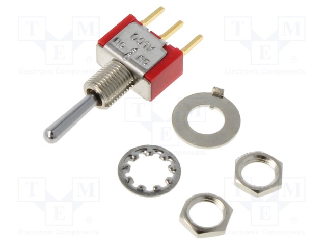 Switch: toggle; Pos: 3; SP3T; ON-OFF-ON; 0.02A/20VAC; 20mA/20VDC