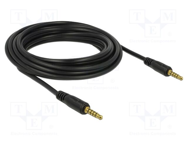 Cable; Jack 3,5mm 5pin plug,both sides; 5m; Plating: gold-plated