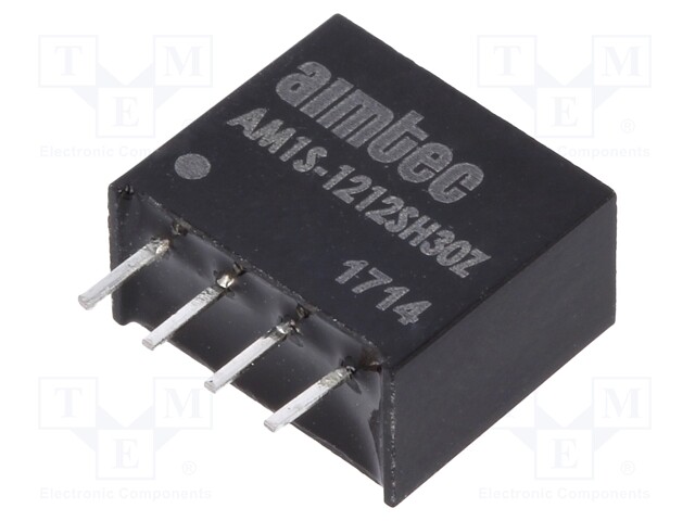Converter: DC/DC; 1W; Uin: 10.8÷13.2V; 12VDC; Iout: 83mA; SIP4; 1.8g