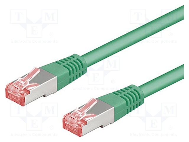 Patch cord; S/FTP; 6a; stranded; Cu; LSZH; green; 1m; halogen free