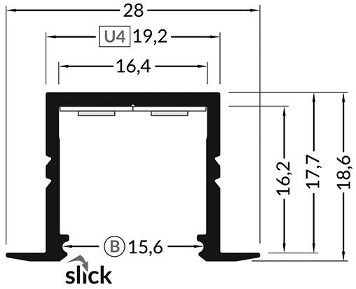 Profiles for LED modules; white; recessed; natural; L: 2m