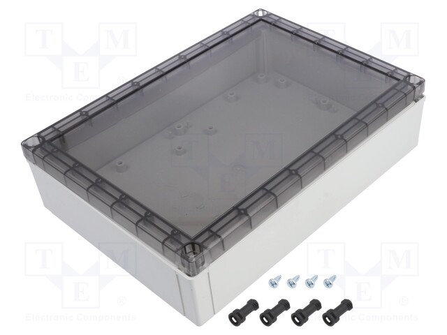 Enclosure: multipurpose; X: 180mm; Y: 255mm; Z: 63mm; MNX; grey; IK08
