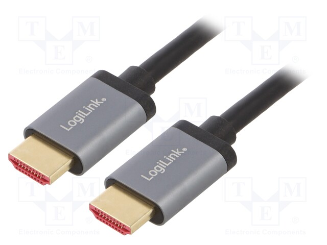 Cable; HDMI 2.1; HDMI plug,both sides; 1m; black
