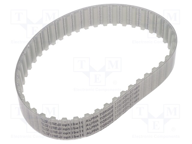 Timing belt; T10; W: 25mm; H: 4.5mm; Lw: 450mm; Tooth height: 2.5mm