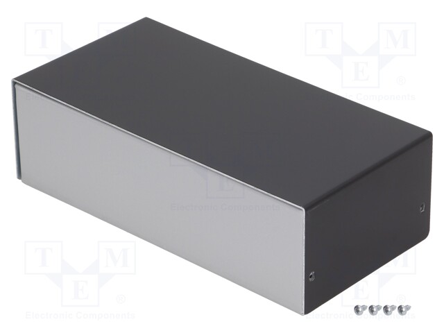 Enclosure: with panel; X: 100mm; Y: 203mm; Z: 63mm; aluminium; silver