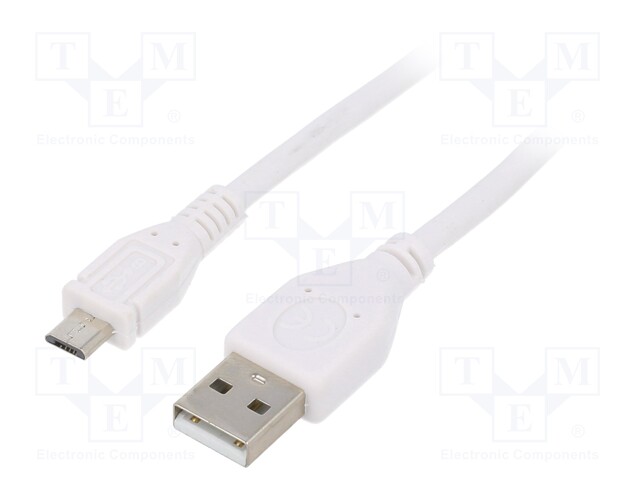 Cable; USB 2.0; USB A plug,USB B micro plug; gold-plated; 1.8m