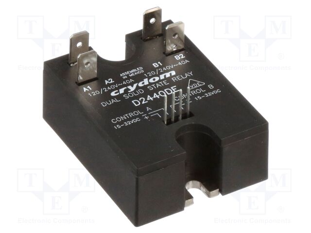 Relay: solid state; Ucntrl: 15÷32VDC; 40A; 24÷280VAC; double; IP00